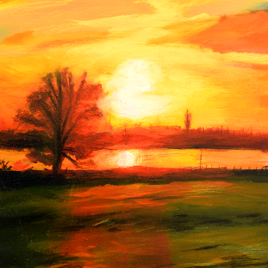 Warmte Over het Water | Origineel Schilderij