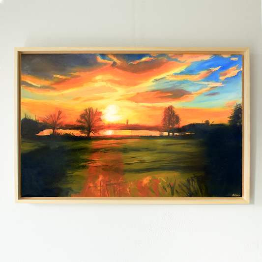 Warmte Over het Water | Origineel Schilderij